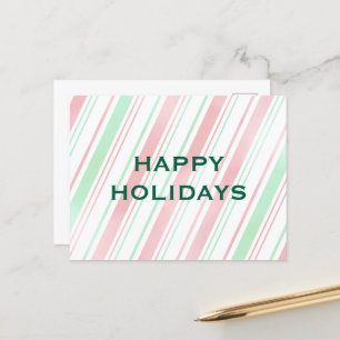 Peppermint R/G Happy Holidays Holiday Postcard