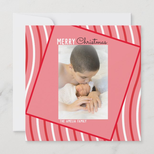 Peppermint Rainbow Christmas Pink Photo (Front)