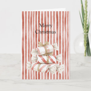 Peppermint Red Stripes Christmas  Card