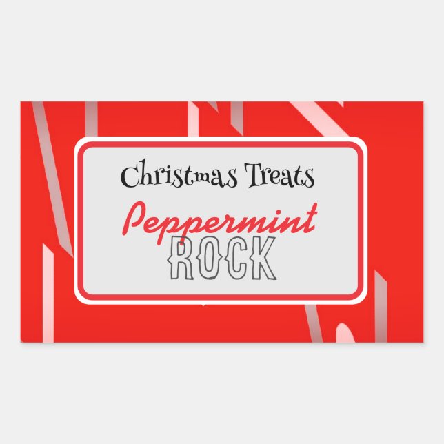 Peppermint rock candy label (Front)