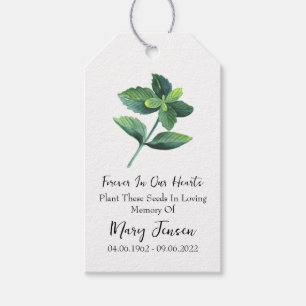 Peppermint Seed Packet Memorial Funeral Gift Tags