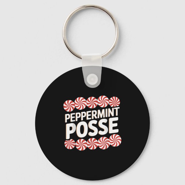 Peppermint Sse Festive Christmas Candy Theme Famil Keychain (Front)