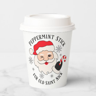 Peppermint Stick for Old Saint Nick Paper Cups