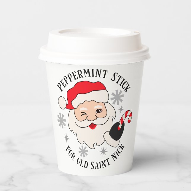 Peppermint Stick for Old Saint Nick Paper Cups (Front)