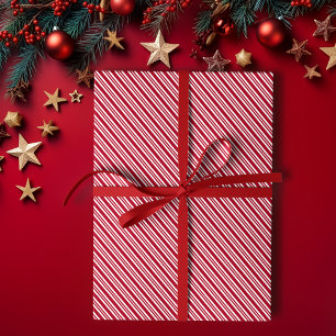 Peppermint Stripe Red and White Classic Christmas Wrapping Paper