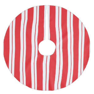 Peppermint Stripes Christmas Candy Cane  Brushed Polyester Tree Skirt