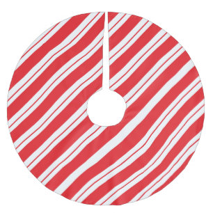 Peppermint Stripes Christmas Candy Cane Brushed Polyester Tree Skirt