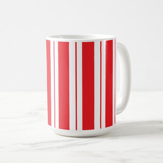 Peppermint Stripes Christmas Candy Cane  Coffee Mug (Front Right)