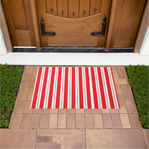 Peppermint Stripes Christmas Candy Cane  Doormat