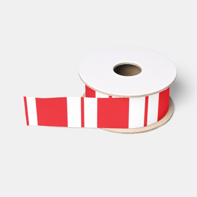 Peppermint Stripes Christmas Candy Cane  Grosgrain Ribbon (Spool)