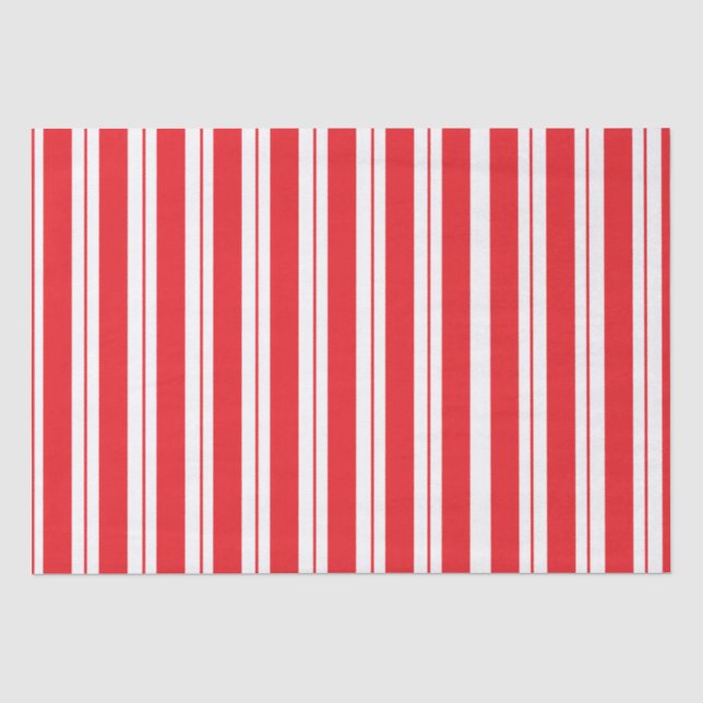 Peppermint Stripes Christmas Candy Cane  Tissue Paper (Front)