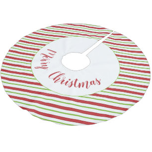 Peppermint stripes personalized   brushed polyester tree skirt
