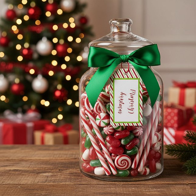 Peppermint stripes personalized   gift tags (Creator Uploaded)