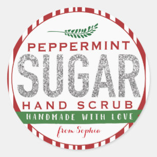 Peppermint Sugar Scrub Labels Custom Mason Jar