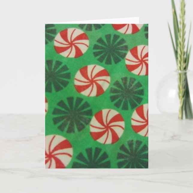 Peppermint Swirl Candy Holiday Card (Front)