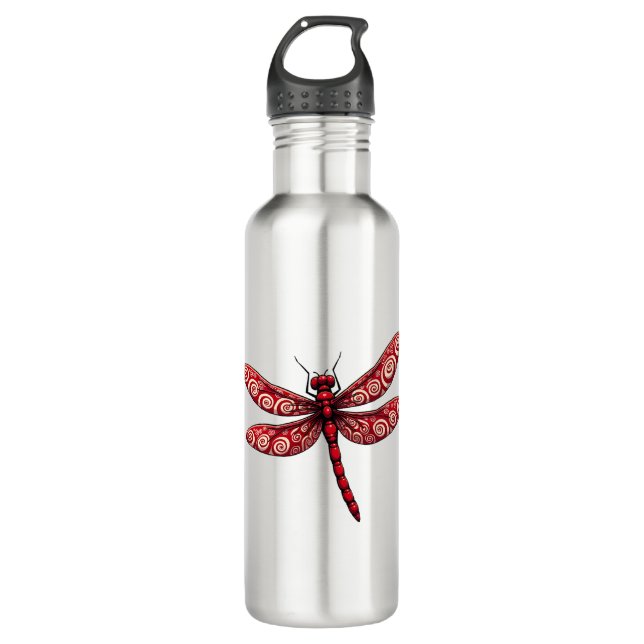 Peppermint Swirl Dragonfly 710 Ml Water Bottle (Front)