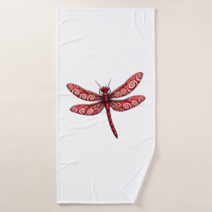 Peppermint Swirl Dragonfly Bath Towel