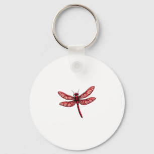 Peppermint Swirl Dragonfly Keychain