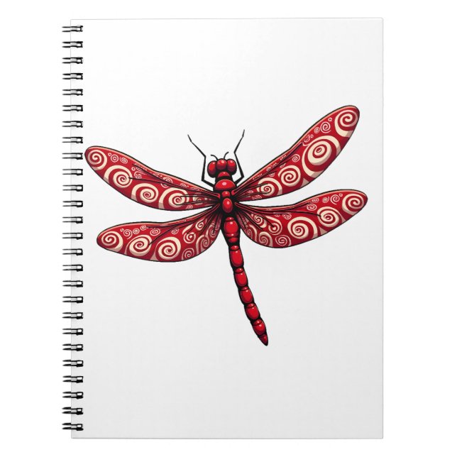 Peppermint Swirl Dragonfly Notebook (Front)