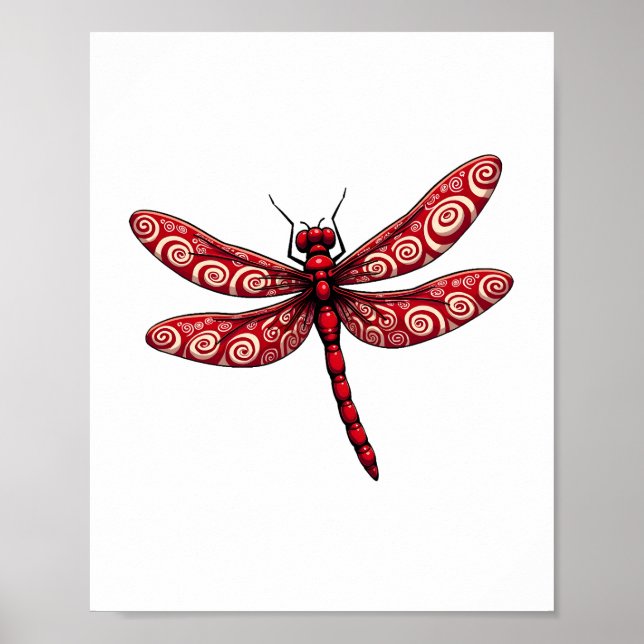 Peppermint Swirl Dragonfly Poster (Front)