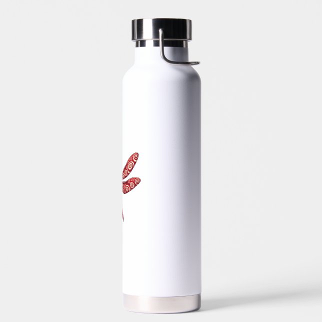 Peppermint Swirl Dragonfly Water Bottle (Left)