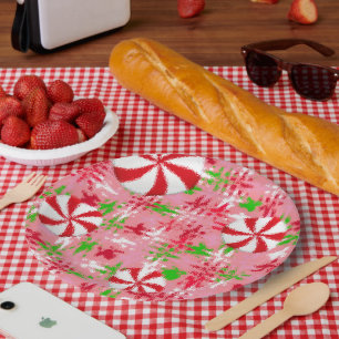 Peppermint Swirl  Paper Plate