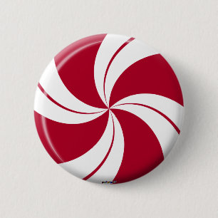 Peppermint Swirl Stripe Candy 2 Inch Round Button