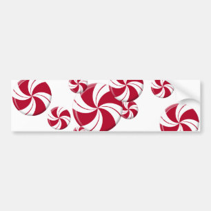Peppermint Swirl Stripe Candy Bumper Sticker