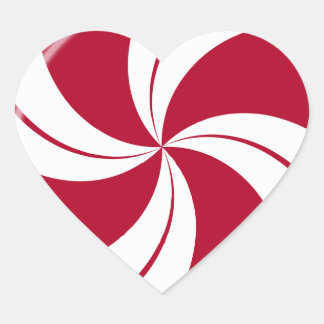 Peppermint Swirl Stripe Candy Heart Sticker