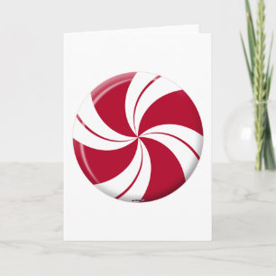 Peppermint Swirl Stripe Candy Holiday Card