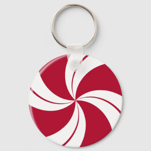 Peppermint Swirl Stripe Candy Keychain