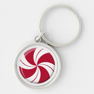 Peppermint Swirl Stripe Candy Keychain