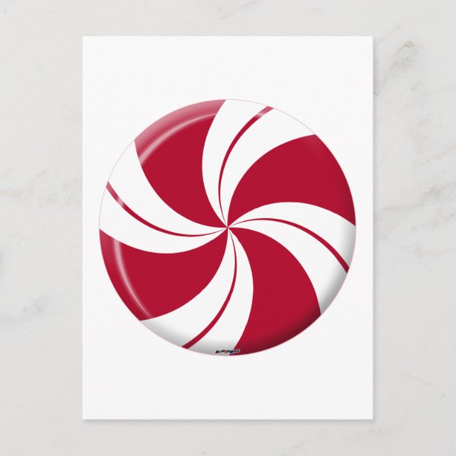 Peppermint Swirl Stripe Candy Postcard (Front)