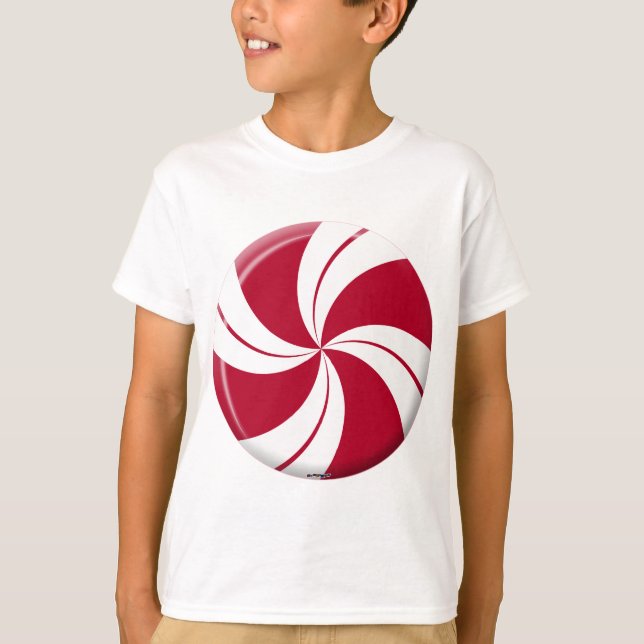 Peppermint Swirl Stripe Candy T-Shirt (Front)
