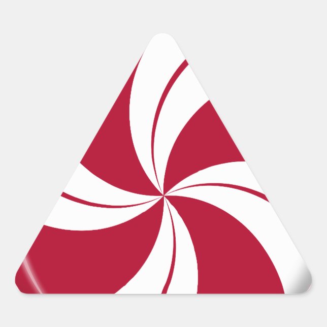 Peppermint Swirl Stripe Candy Triangle Sticker (Front)