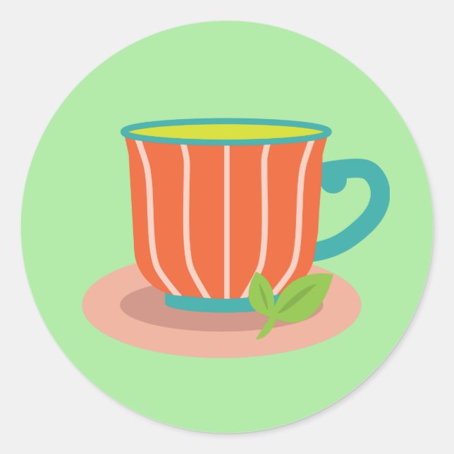 Peppermint tea for tea lovers classic round sticker (Front)