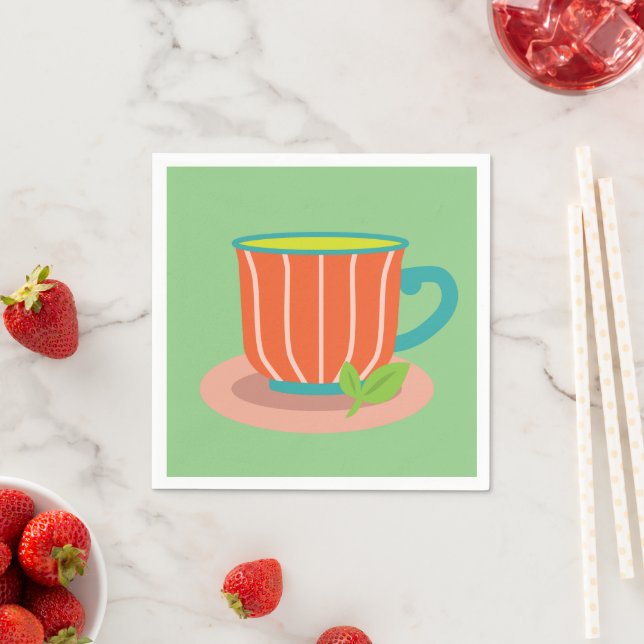 Peppermint tea for tea lovers napkin (Insitu)