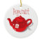 Peppermint Teapot Holiday Ornament