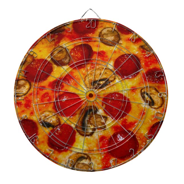 Pepperoni and Mushroom Pizza Dartboard (Front)