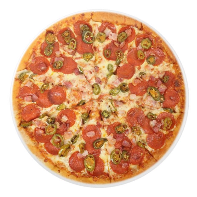Pepperoni Cheese Pizza  Kitchen Cabinet Knob (Front)