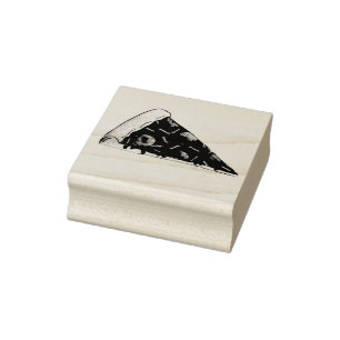 Pepperoni Cheese Pizza Slice Italian Food Pizzeria Rubber Stamp