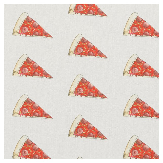 Pepperoni Cheese Pizza Slice Slices Food Fabric (Close Up)