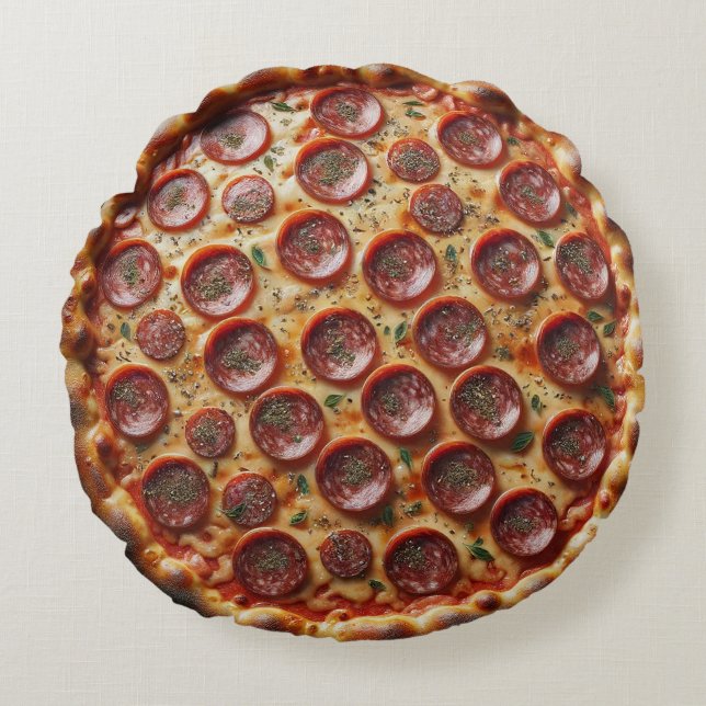 Pepperoni Feast Round Pillow (Front)
