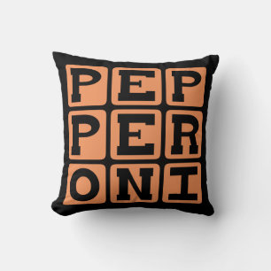Pepperoni, Meat Pizza Topping Throw Pillow