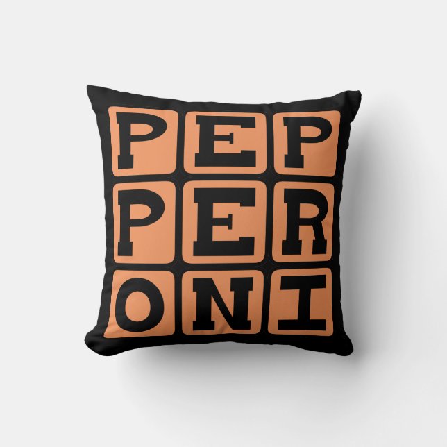 Pepperoni, Meat Pizza Topping Throw Pillow (Front)