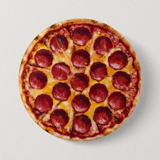 Pepperoni Pizza 3 Inch Round Button (Front)