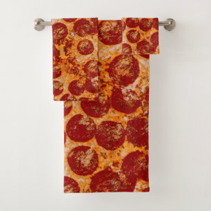 Pepperoni Pizza Bath Towel Set