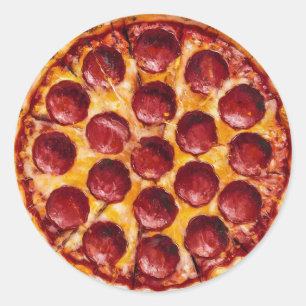 Pepperoni Pizza Classic Round Sticker