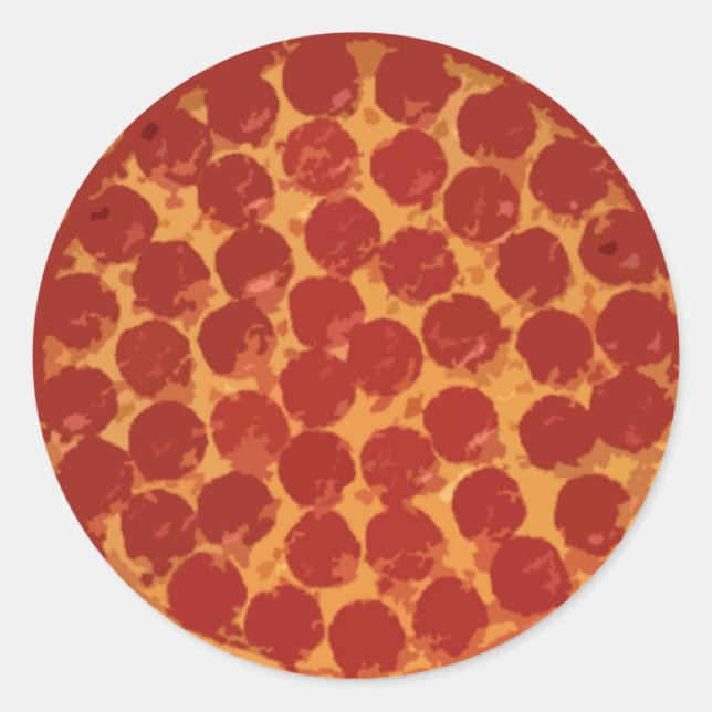 Pepperoni Pizza Classic Round Sticker (Front)