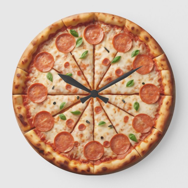 Pepperoni Pizza Clock - Sausage hold the numbers (Front)